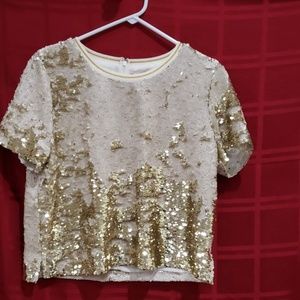 Gold mermaid sequin blouse